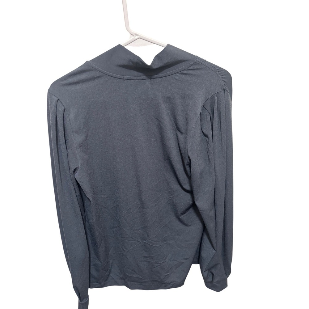 Banana Republic Slate Blue Tie Neck Long Sleeve Blouse Small - Picture 4 of 4